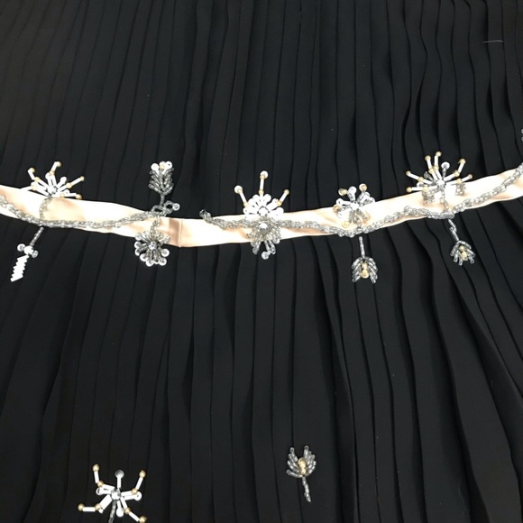 Moda Black Pleated Beaded Skirt. Sz. 6. NWOT - Picture 5 of 6